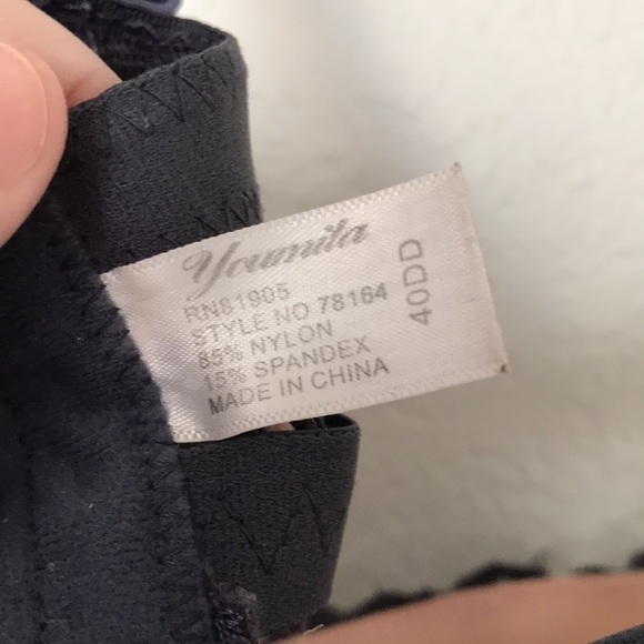 NEW YOUMITA GREYISH BLUE LACEY LIGHTLY LINED W/ UNDERWIRE PUSH-UP BRA SIZE 40DD - Picture 7 of 7